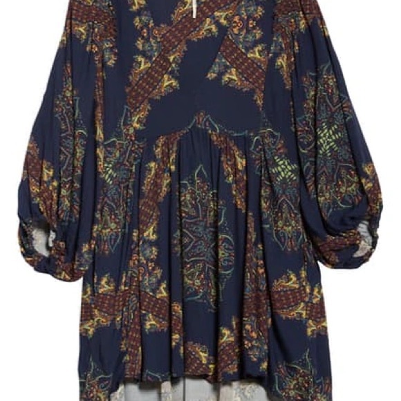 Free People Blue and Orange Asymmetrical Tunic - Picture 3 of 10